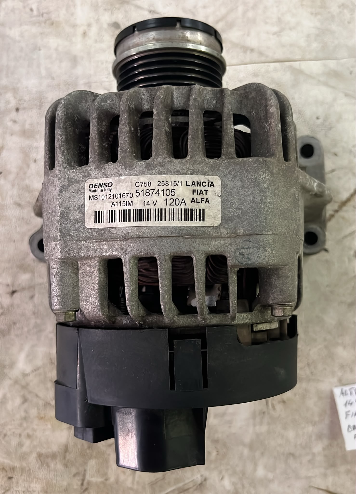FIAT LANCIA ALFA ALTERNATORE 14V 120A DENSO BZ